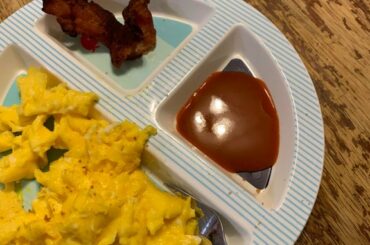 My 5yo son likes to dip his eggs in Cholula hot sauce -