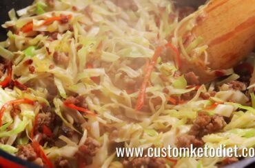 Keto Chili black bean pork cabbage stir fry Keto Recipe.