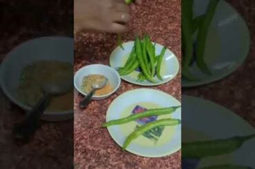 Hari mirch fry recipe | chili recipe |#shorts | #YouTube shorts |  #shortsvideo |