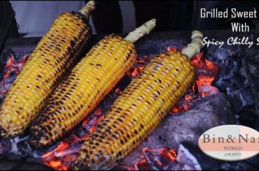 { Street food recipes } Indonesian-style Grilled Corn With Spicy Sweet chili Sauce and Butter