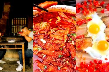 Very Spicy Food Challenge - Eating  Food With Chili - Compilation