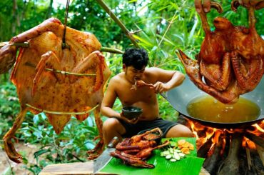 Unexpected 10Hrs Cooking Duck BBQ Recipe Eating with Hot Dry Chili So Delicious - Roasted Duck BBQ