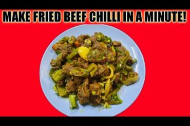 MAKE FRIED BEEF CHILLI IN A MINUTE | DRY BEEF CHILLI RECIPE RESTAURANT STYLE |DR ASMA #shorts