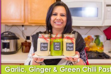Ginger Garlic Paste and Green Chili Paste Storage Recipe in Urdu Hindi  - RKK