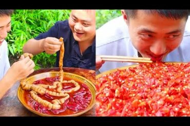 ASMR Eating Rice with Chili Spicy Food recipe #Short 106