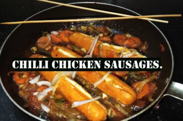 Chili Chicken sausages. recipe| By Foodland- Arya's kitchen.