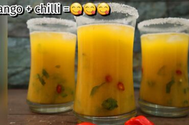 mango juice recipe/ summer special drinks / juice recipes / Mango chilli cooler
