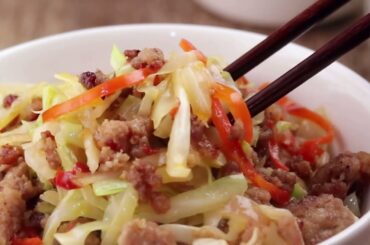 Keto Chili-Blackbean Pork Cabbage Stir-Fry #Shorts #Free Recipes