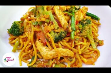 The Best Chili Garlic Chicken Noodles Ever!! | 15 Minutes Quick Dinner | Chili Oil Noodles Recipe |