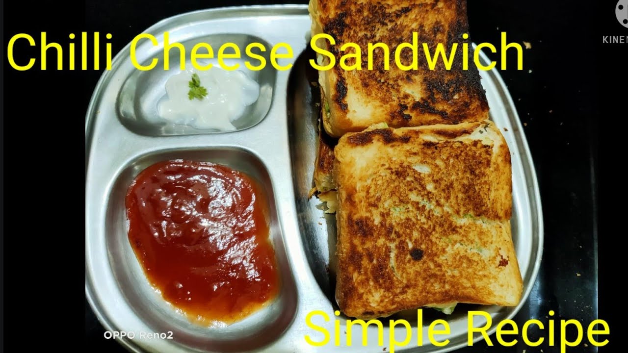 Bread sandwich /Chilli cheese sandwich /5 minute only in Kannada recipe
