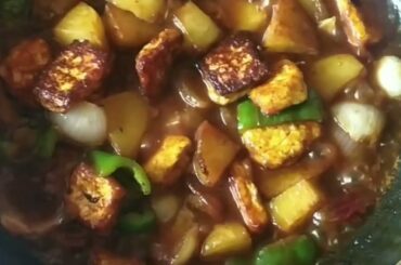 potato & panner chili recipe!!at my kitchen!!