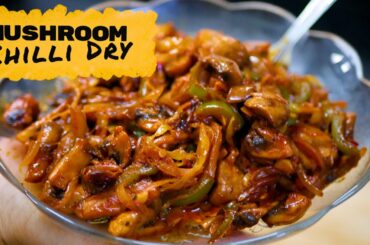 Chili Mushroom Recipe | Mushroom Chili Garlic Dry | Chinese starter