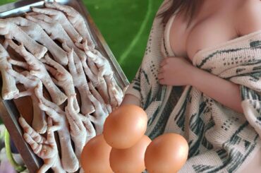 Yummy cooking chicken leg stir fry with egg and chili recipe, Amazing cooking.