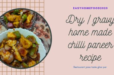 Homemade cheese chilli recipe //Dry or gravy at home with minimum time // easy Tasty recipe