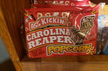 I was really surprised to see Carolina reaper popcorn at cabellas, they had ghost pepper too! Im glad to see spicy things are becoming more popular, im loving the variety lately!