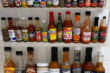 My hot sauce collection.