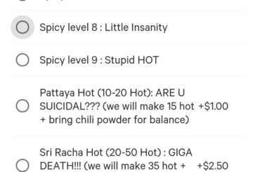 my local Thai place is not messing around