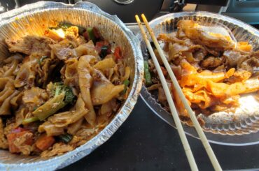 Drunken Noodles from Lamoon's Thai, in Clifton, New Jersey. My second time going and I asked for super spicy. They even gave me a side of what seemed to be a spicy powder of some kind. SO TASTY and so glad it wasn't littered with bothersome pepper seeds for 'extra heat' like some places.