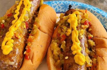 Chorizo sausage, homemade hot pepper relish