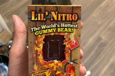 Empty box of the 900 million Scoville gummy bear I ate. Quite spicy!