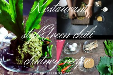 Green chili chutney recipe , restaurant style chutney.