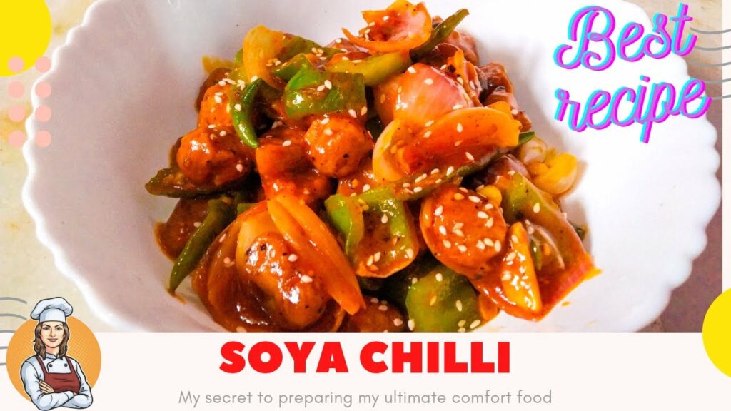 SOYA CHILLI EASY AND TASTY BEST EVER CHILLI SOYA CHUNKS RECIPE VEG STARTER Chili Chili