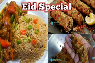 Top Best Eid Special Recipes | Beef chilli fry with Fried Rice | Turkish Kebab