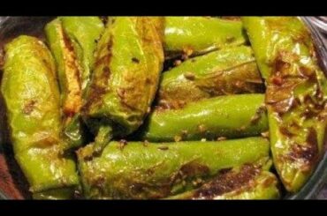 Tawa Fry green chilli Recipe/stuffed green chilli with basen