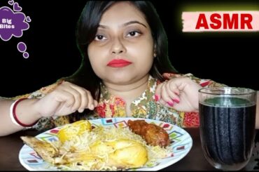 ASMR Indian||Eating Chicken Biryani with Chilli Fish