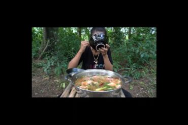 Eating beef soup with vegetable and chili recipe
