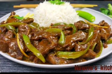 Beef Chilli Dry Recipe Restaurant Style by Nowrin's kitchen | How To Make Beef Chilli, Beef Chilli