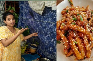 It's our vaccination day . Crispy honey Chilli potato recipe . Vlog 28