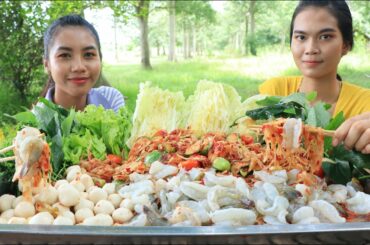 Cooking papaya salad with chili and shrimp recipe - Cooking skill