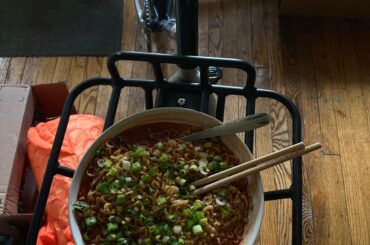 2(2x)/(1x1) aka double serving Buldak over the fixed gear