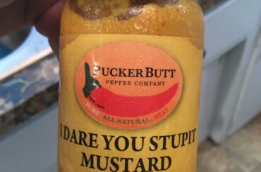 I added some to a bratwurst. Soooooo tasty.