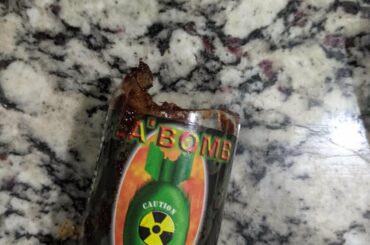 Da bomb literally was a bomb today. It actually exploded in my kitchen. So this is what I'll show people when they ask me how spicy it is