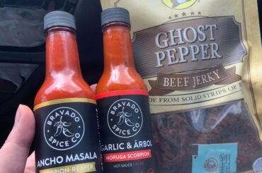 Picked up 2 new Bravado sauces and some Ghost Pepper Jerky at the Madisonville Buc-ee’s today