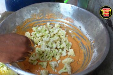 Street Side CHILLI GOBI Making | Chilli Gobi Recipe | Restaurant Style | Making Gobi Chilli FastFood