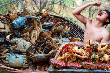 Fried Crabs hot chili  Recipe Cooking and Eating In Forest