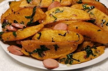 Crispy Potato Wedges  Recipe | Fried Chili Garlic Butter Potato Wedges |