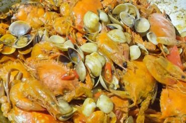 Buttered Garlic Mix Seafoods |  #Shrimp #Crabs #Shell | Chili Seafoods Mukbang Recipe