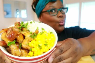 COOKBOOK RECIPE ASIAN SWEET CHILI CHICKEN AND RICE BOWL ASMR COOKING SOUNDS