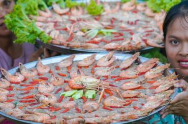 Making Shrimp Balls Dish Recipe For Steaming with Chilli - Yummy Chopped Shrimp Food in Village