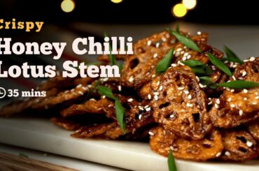 Honey Chili Lotus Stem | Crispy Fried Lotus Stem | Sweet & Spicy Lotus Stem | Starter Recipe | Cookd