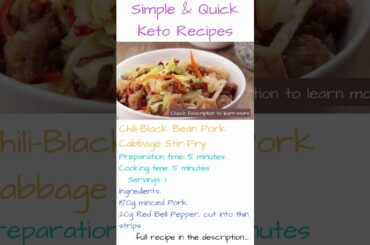 Simple & Quick Keto Recipes Chili Black Bean Pork Cabbage Stir Fry #shorts #keto
