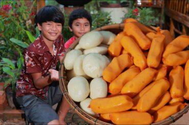 Ny and Chamroeurn cook meatball recipe - They cook dipping chili sauce eating meatball recipe