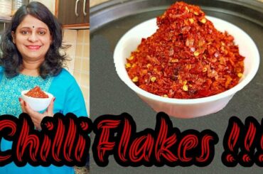 Chilli Flakes Recipe-How to make Chilli Flakes at home-Homemade Chilli Flakes for Pizza Pasta Snacks