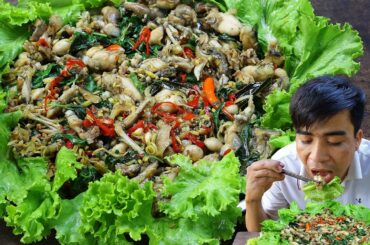 Fried frog recipe | Stir fry frog with spicy chili eating very yummy