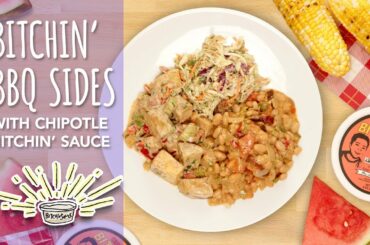 BBQ SIDES W/ CHIPOTLE, ORIGINAL, AND CILANTRO CHILI BITCHIN' SAUCE!