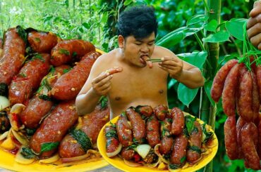 @ARS Primitive Cooking Garlic Sausage Recipe with Basil,Spicy Chili  Eating So Delicious